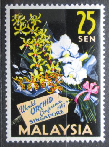 Poštová známka Malajsie 1963 Orchideje Mi# 5