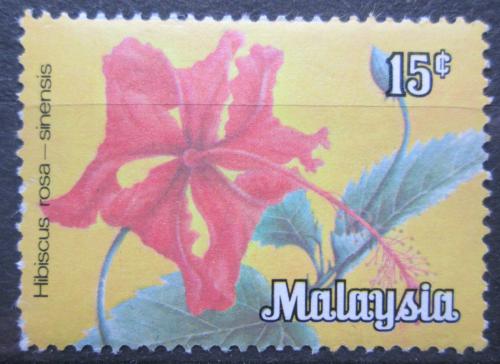 Poštová známka Malajská federace 1979 Ibišek èínská rùže Mi# 5