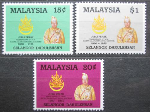 Poštové známky Malajsie, Selangor 1985 Intronizace sultána Mi# 126-28 Kat 12€