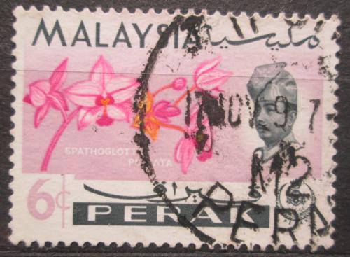 Poštová známka Malajsie, Perak 1965 Orchidej, Spathoglottis plicata Mi# 118