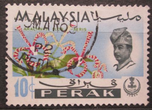 Poštová známka Malajsie, Perak 1965 Orchidej, Arachnanthe moschifera Mi# 119
