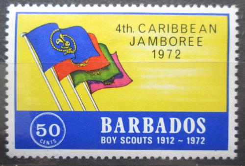 Poštovní známka Barbados 1972 Skautská vlajka Mi# 344