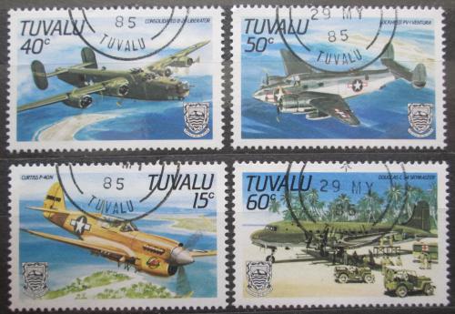 Poštovní známky Tuvalu 1985 Váleèná letadla Mi# 304-07 Kat 8€