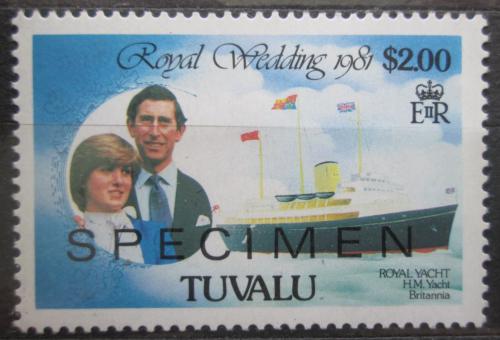 Poštová známka Tuvalu 1981 Princezna Diana a Charles SPECIMEN Mi# 149 A