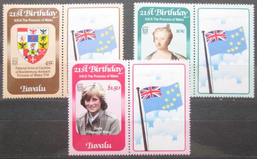 Poštové známky Tuvalu 1982 Narozeniny princezny Diany Mi# 158-60