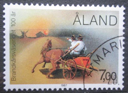 Poštová známka Alandy 1987 Hasièi Mi# 23 Kat 4€