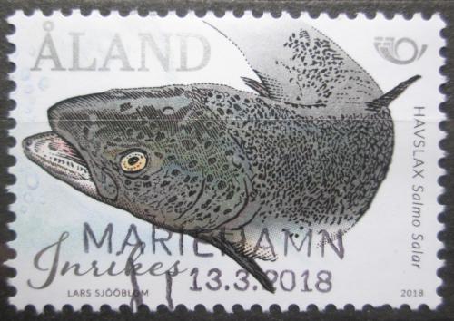 Poštová známka Alandy 2018 Losos obecný Mi# 452