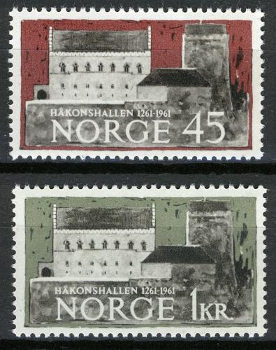 Poštové známky Nórsko 1961 Håkonshalle v Bergenu, 700. výroèie Mi# 456-57