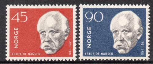 Poštové známky Nórsko 1961 Fridtjof Nansen, polární badatel Mi# 460-61
