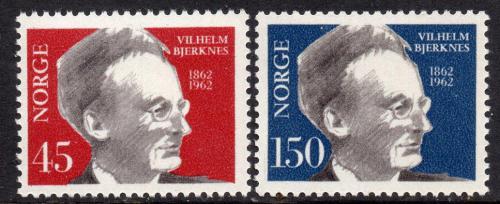 Poštové známky Nórsko 1962 Vilhelm Bjerknes, geofyzik Mi# 466-67