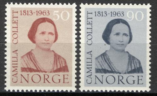 Poštové známky Nórsko 1963 Camilla Collett, spisovatelka Mi# 485-86