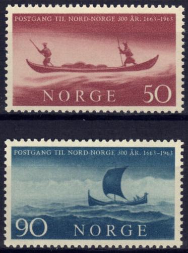 Poštové známky Nórsko 1963 Lode Mi# 494-95 Kat 3.50€