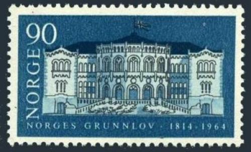 Poštová známka Nórsko 1964 Budova parlamentu Mi# 517