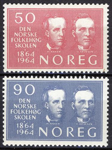 Poštové známky Nórsko 1964 Hermann Anker a Olaus Arvesen Mi# 522-23