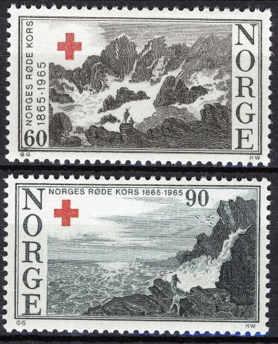 Poštové známky Nórsko 1965 Norský èervený køíž, 100. výroèie Mi# 530-31