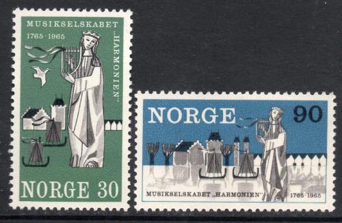 Poštové známky Nórsko 1965 Hudební sdružení Harmonie, 200. výroèie Mi# 534-35