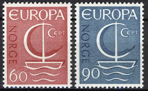 Poštové známky Nórsko 1966 Európa CEPT Mi# 547-48