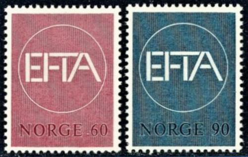 Poštové známky Nórsko 1967 Celní unie EFTA Mi# 551-52