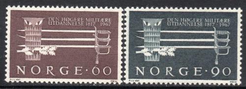Poštové známky Nórsko 1967 Vojenská akademie, 150. výroèie Mi# 553-54