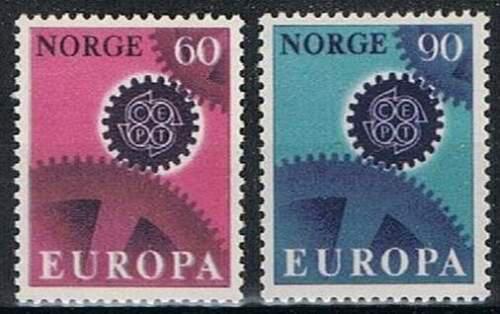 Poštové známky Nórsko 1967 Európa CEPT Mi# 555-56