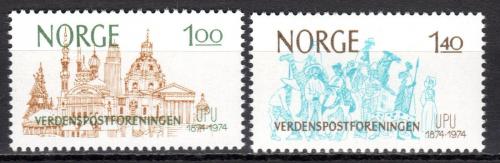 Poštové známky Nórsko 1974 UPU, 100. výroèie Mi# 691-92