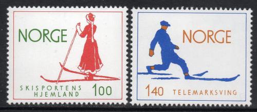 Poštové známky Nórsko 1975 Lyžovanie Mi# 695-96