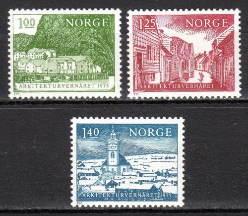 Poštové známky Nórsko 1975 Ochrana evropských památek Mi# 700-02