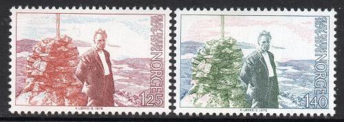 Poštové známky Nórsko 1976 Olav Duun, spisovatel Mi# 730-31