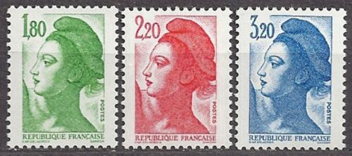 Poštové známky Francúzsko 1985 Alegorie svobody, Delacroix Mi# 2509-11 Kat 4.50€