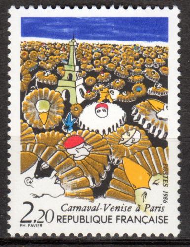 Poštová známka Francúzsko 1986 Benátský karneval v Paøíži Mi# 2531