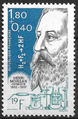 Poštová známka Francúzsko 1986 Henri Moissan, chemik Mi# 2533