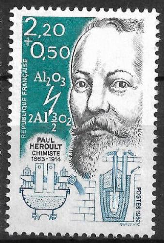 Poštová známka Francúzsko 1986 Paul Héroult, metalurg Mi# 2536