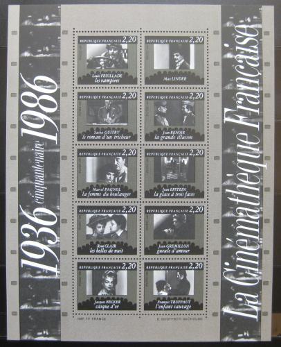 Poštové známky Francúzsko 1986 Francúzsky film Mi# Block 7 Kat 11