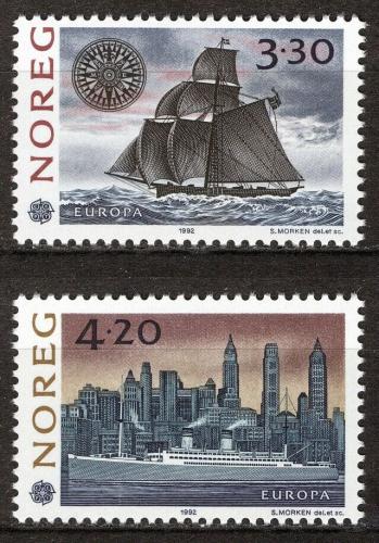 Poštové známky Nórsko 1992 Európa CEPT, objavenie Ameriky Mi# 1096-97