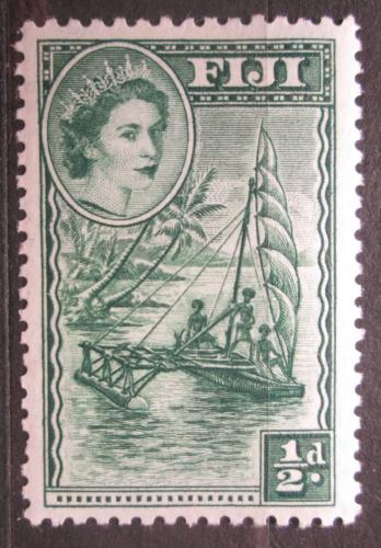 Poštová známka Fidži 1954 Tradièní loï Mi# 124