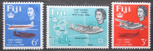 Poštové známky Fidži 1964 Lietadla Mi# 180-82