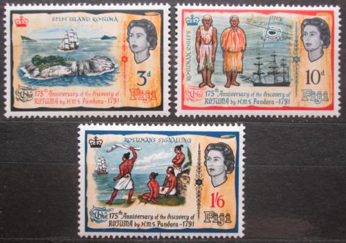 Poštové známky Fidži 1966 Objev ostrova Rotuma, 175. výroèie Mi# 193-95