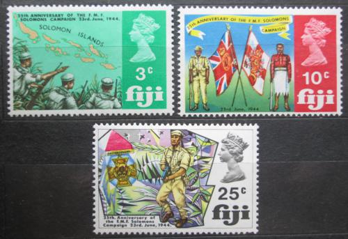 Poštové známky Fidži 1969 Nasazení vojákù na Šalamúnove ostrovy Mi# 249-51