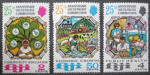 Poštové známky Fidži 1972 Jihopacifická komise, 25. výroèie Mi# 295-97