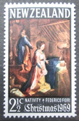 Poštová známka Nový Zéland 1969 Vianoce, umenie, Federico Fiori Mi# 509