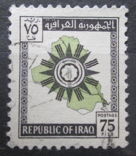 Poštová známka Irak 1963 Mapa a znak Mi# 362