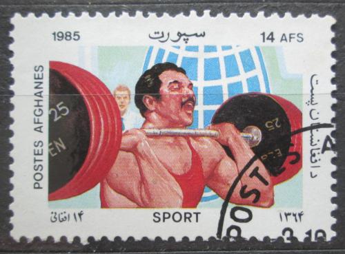 Poštová známka Afganistan 1985 Vzpieranie Mi# 1440
