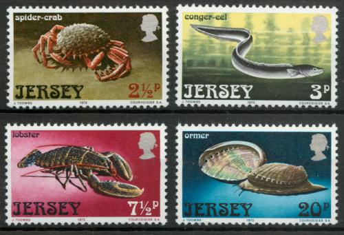 Poštové známky Jersey 1973 Morská fauna Mi# 91-94