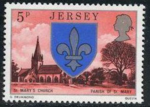 Potovn znmka Jersey 1976 Kostel St. Mary's Mi# 133