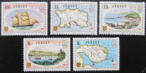 Potov znmky Jersey 1978 Historick spojen s Kanadou Mi # 180-84 - zvi obrzok
