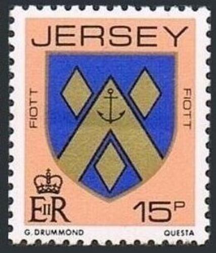 Potovn znmka Jersey 1981 Erb rodiny Fiott Mi# 268