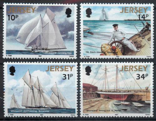 Poštové známky Jersey 1987 Plachetnice Mi# 396-99