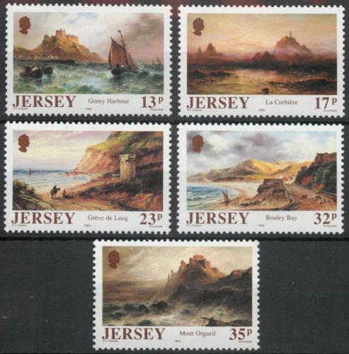 Poštové známky Jersey 1989 Umenie, Sarah Louisa Kilpack Mi# 496-500 Kat 5€