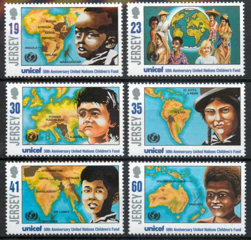 Poštové známky Jersey 1996 UNICEF, 50. výroèie Mi# 727-32 Kat 7€