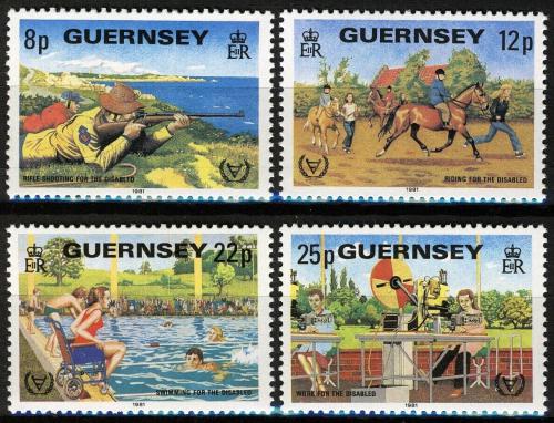 Potov znmky Guernsey 1981 Medzinrodn rok postiench Mi# 237-40 - zvi obrzok